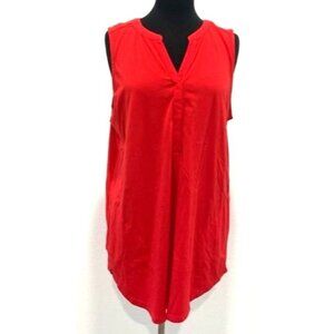 J.Jill Red Sleeveless Sweetheart Neck Blouse Size M